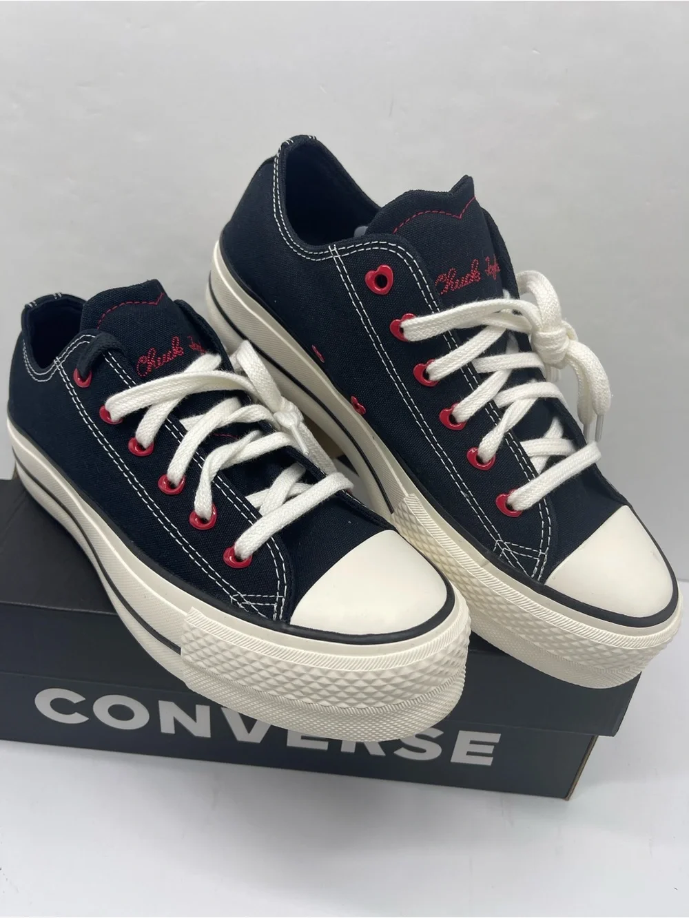 Converse CTAS Lift Ox Platform Sneakers Black Egret Days Ahead A19059C NWT
